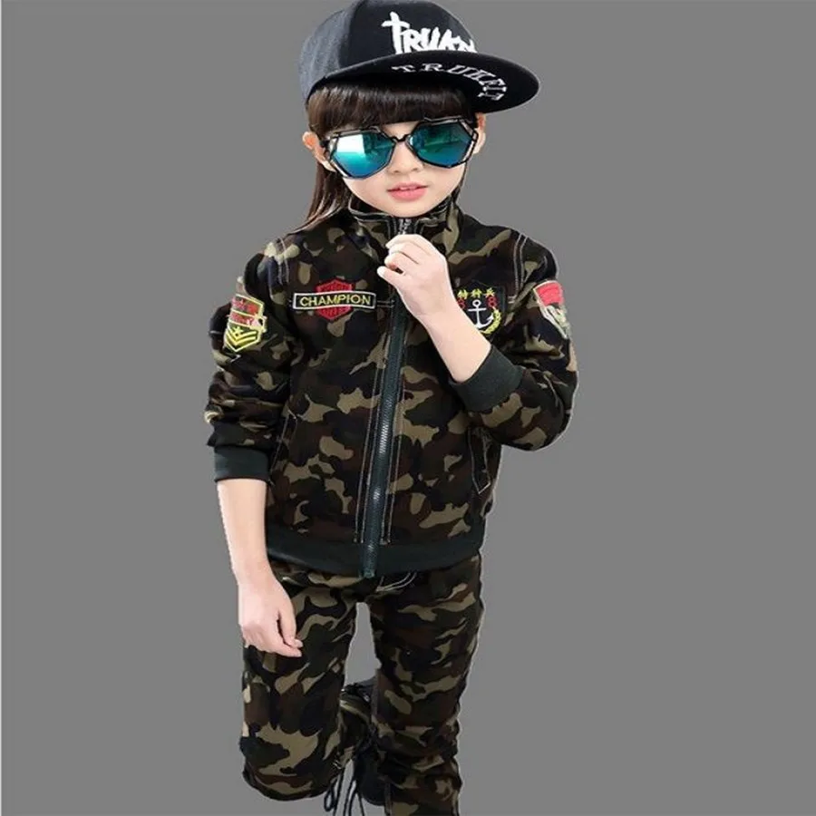 

Kids Tracksuit Spring Boys Girl Kids Clothes For Boy Clothing Set And Autumn Camouflage Long-sleeve + Pants Suit Military Unifo