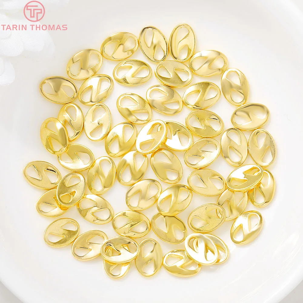 

20PCS 10x7MM 24K Gold Color Plated Brass Oval Bracelet Connector High Quality Diy Jewelry Accessories
