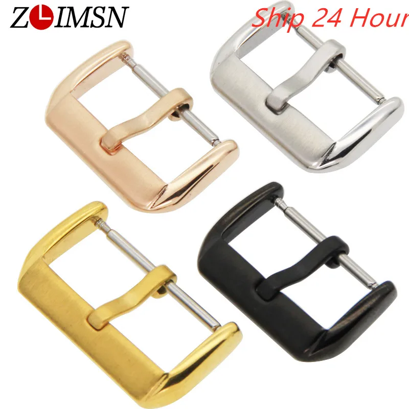 

ZLIMSN 10 12 14 16 18 20 22mm Solid Stainless Steel Metal Buckle Watch Band Clasp Strap Pin Buckles relogio masculino