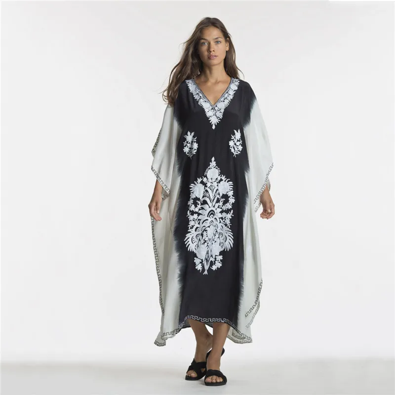 Vestidos Playeros Mujer 2019 Туника пляжное платье длинное кафтан Boho Chic одежда платья Strandjurk