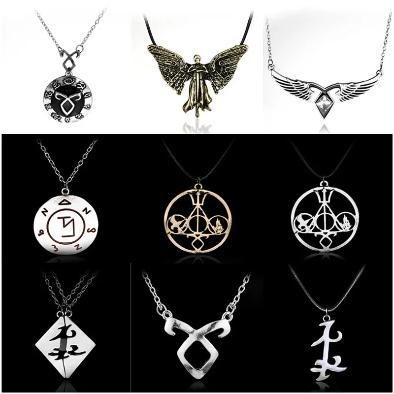 

Dongsheng The Mortal Instruments City of ожерелье из костей vintage Angelic Power Runes Shadowhunters, подвеска для мужчин и женщин, подарок-30