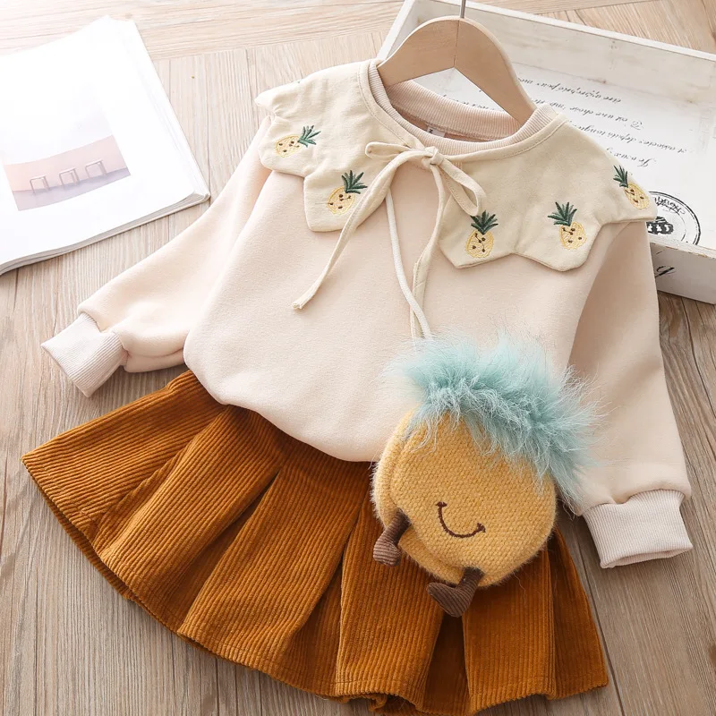 Roimyal/оптовая продажа 2019 новый комплект одежды для девочек Вязаный топ с