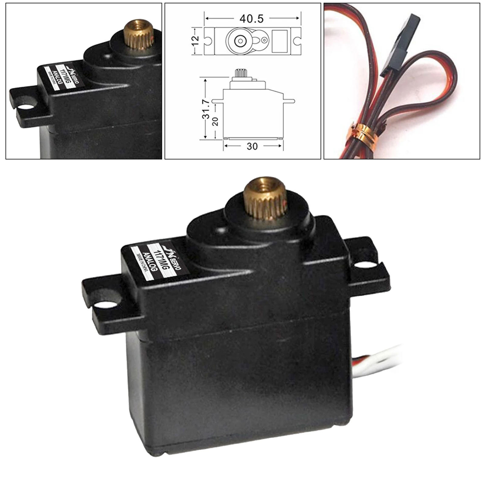 

Metal Gear Analog Servo 4.8V-6V 3.5Kg for RC Car Helicopter Replacement