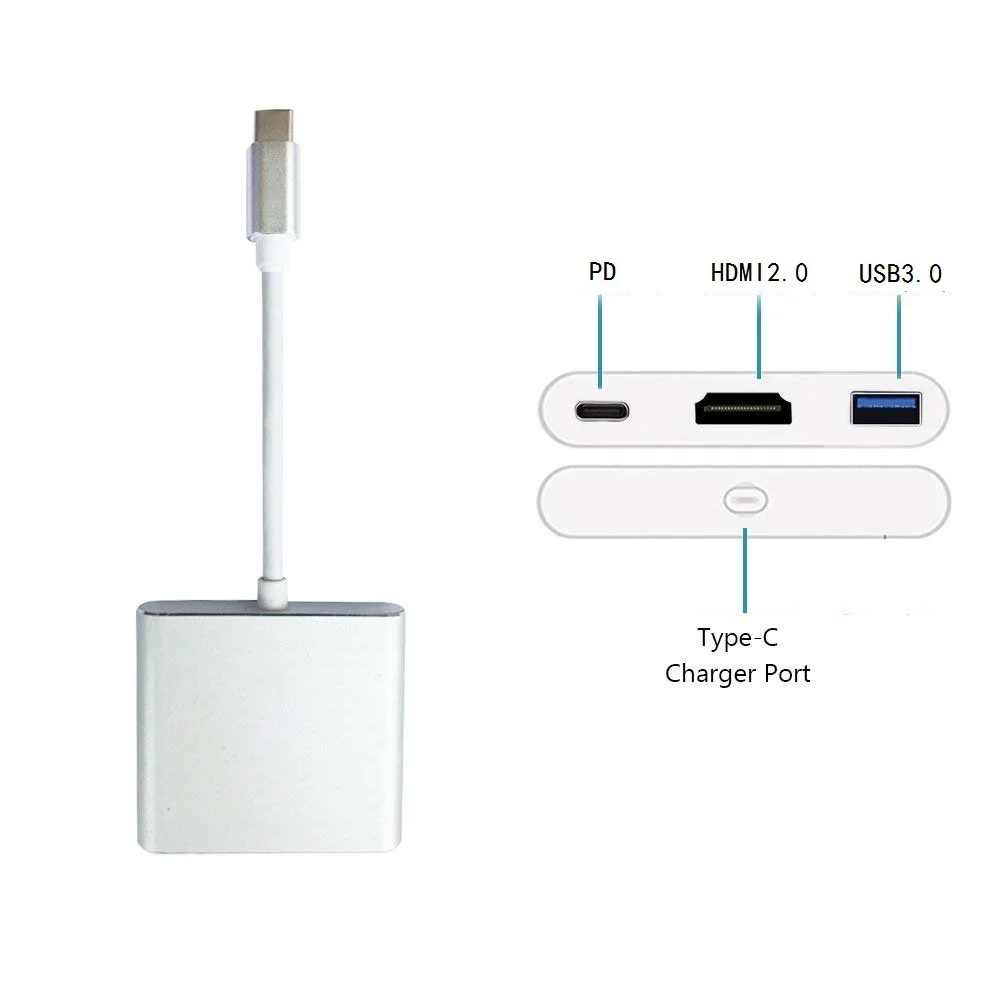 USB-концентратор Type C на HDMI-совместим с Macbook Pro/Air Thunderbolt 3 USB-адаптер для док-станции