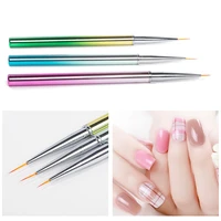 3pcsset colorful gradient pull pen painted phototherapy hook flower pen drawing brush acrylic nail art detailed design tool
