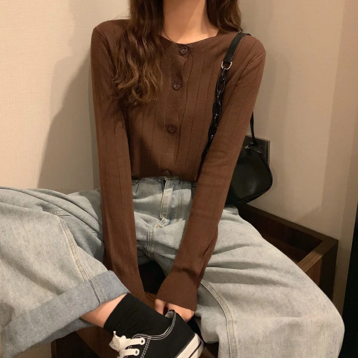 Женские свитера кардиган Осенний мягкий свитер Женский Свободный Повседневный