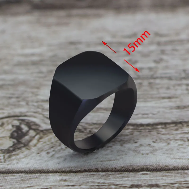 Fashion Simple Style Black Square Ring Classic Ring Wedding Engagement Jewelry