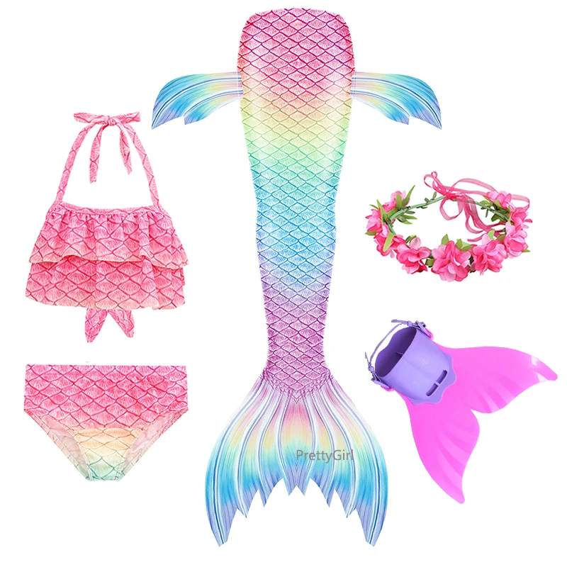 Женское летнее платье с хвостом русалки удобный Костюм Русалки для девочек