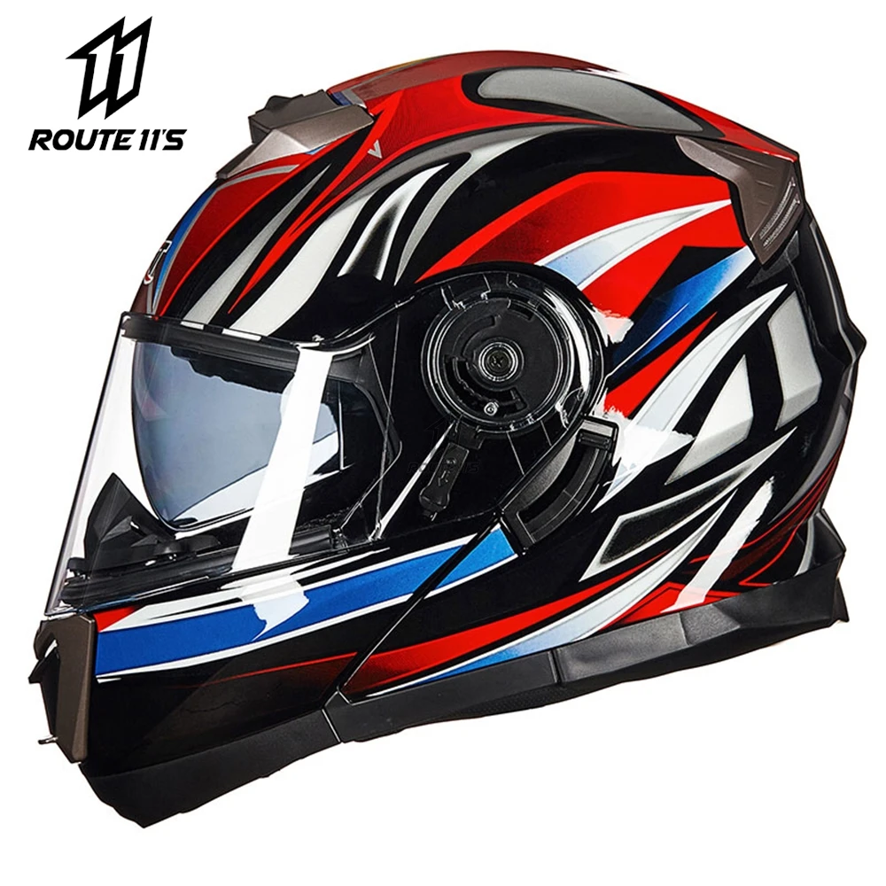 

Мотоциклетный шлем GXT с откидной крышкой, защитный шлем для мотокросса, с двойными стеклами, для гонок