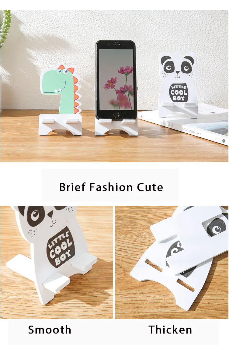 

Creative DIY Desktop Decor Figurines Wood Cartoon Cute Animal HomeDecor Crafts Mobile Phone Bracket Tablet PC Storage Racks