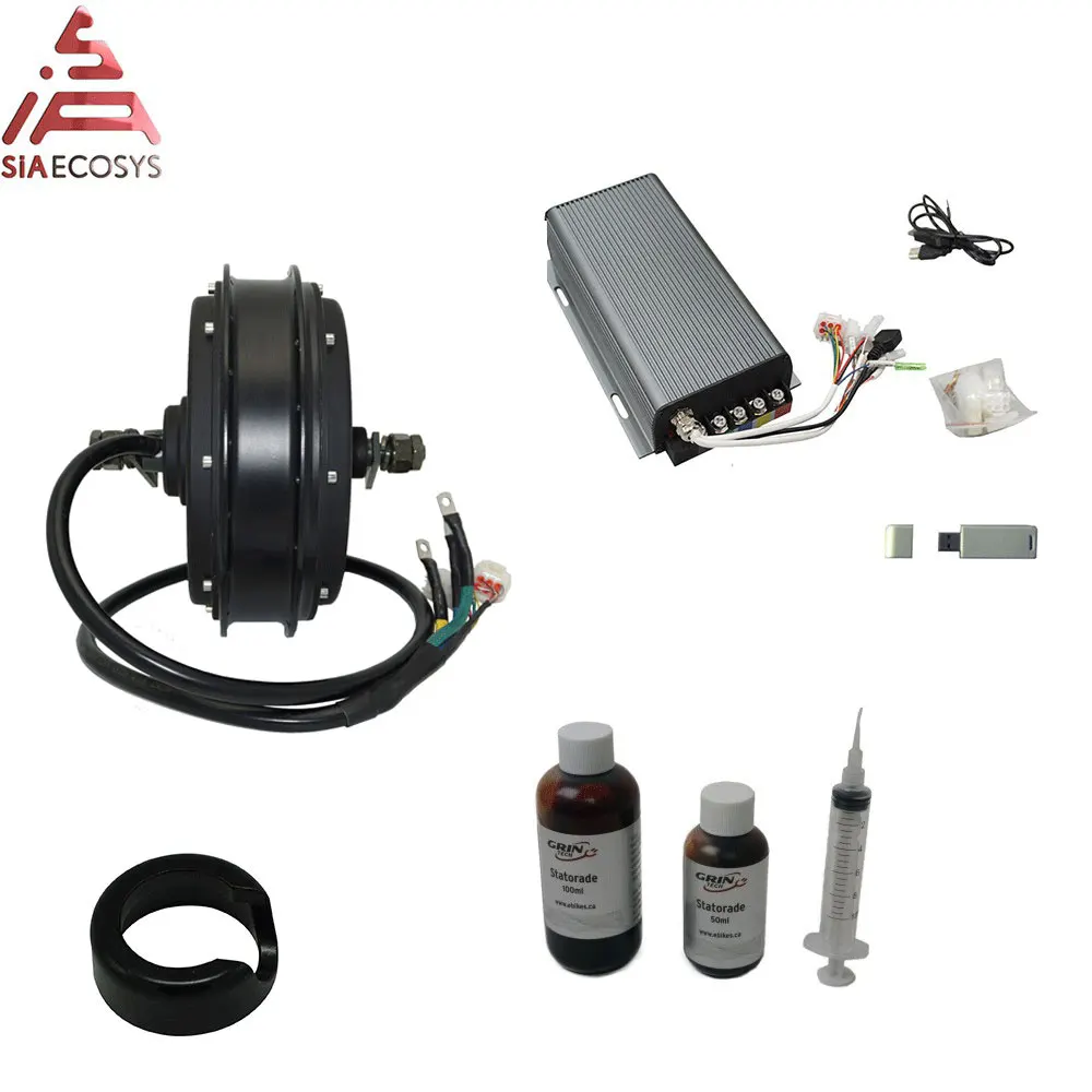 

QS 5KW 3KW 205 V3TI 50H Spoke Hub Motor with Sabvoton SVMC72150 and Ferrofluid