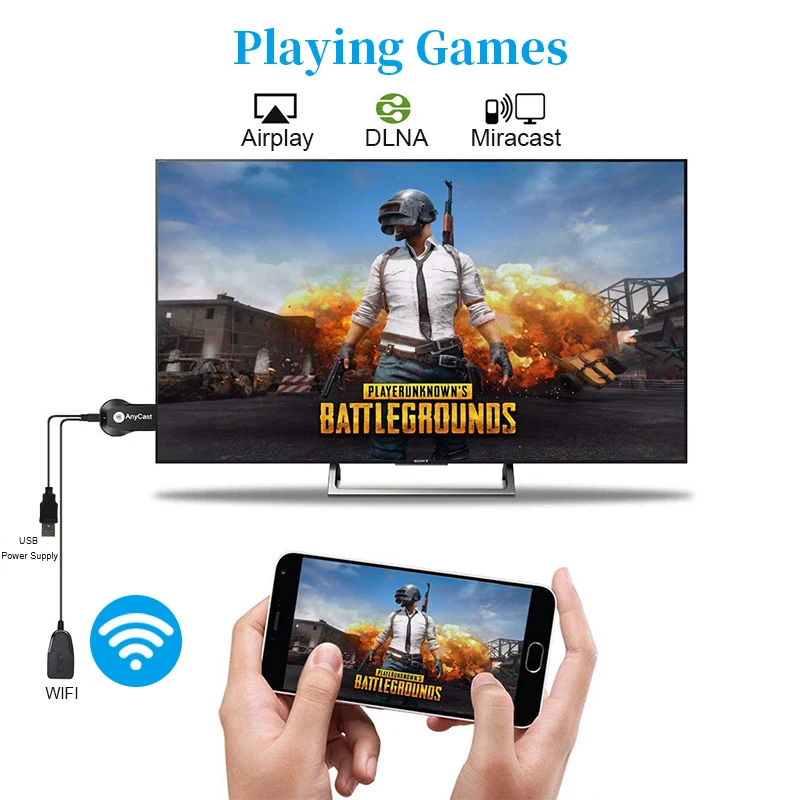 ТВ-палка 1080P беспроводной WiFi Дисплей ТВ ключ приемник для AnyCast M4 Plus для Airplay 1080P HDMI ТВ-Палка для DLNA Miracast