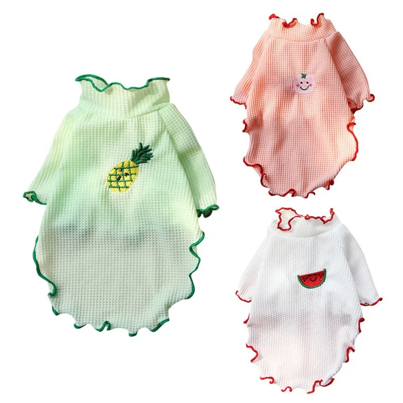 

Dog Clothes Summer Puppy Vest Cute Fruit Printing Dog Shirt Breathable T-shirt Pajamas Pet Bottoming Shirt Pet Accessories
