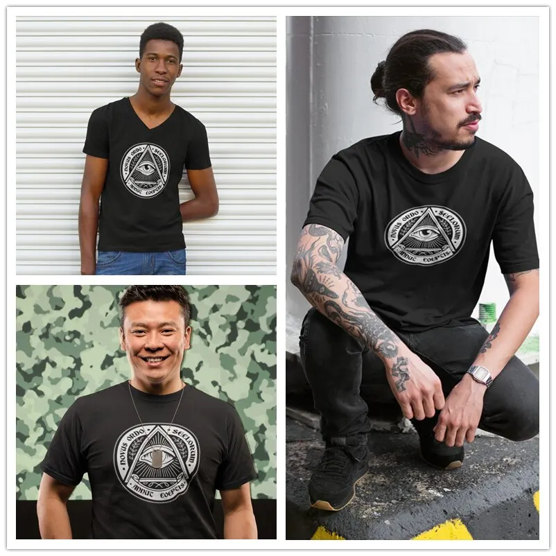 Футболка с принтом Illuminati Пляжная Милая футболка короткими рукавами хлопковая