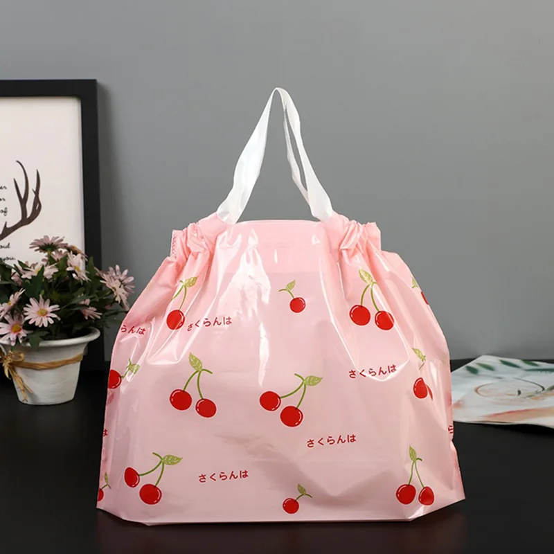 

50pcs Thick Large Plastic Bags With Handles Wedding Party Gift Packaging Bag Clothing Store Shopping Bag