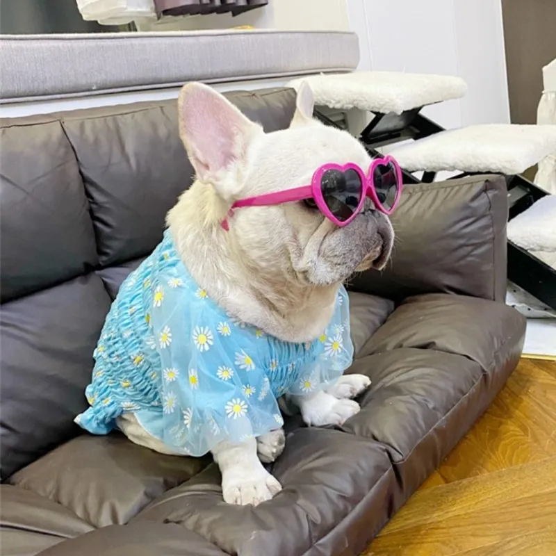 

Pets Products Fashion Supplies Summer Flowers Pattern Dresses For Small Puppy Frenchie Dogs