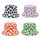 Панама хлопковая с коровьим принтом для мужчин и женщин, Корейская популярная Панама, двусторонняя, летняя, белого и черного цвета