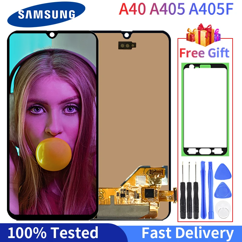 Оригинальный AMOLED LCD для Samsung Galaxy A40 A405 ЖК-дисплей SM-A405FN/DS A405F/DS сенсорный экран