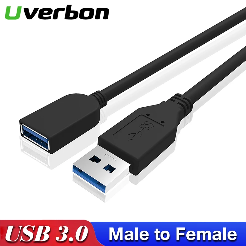 Uverbon, Универсальный USB кабель-удлинитель, USB 3,0, мужской, A до USB3.0, женский, Кабель-адаптер для синхронизации данных, разъем для клавиатуры, мыши