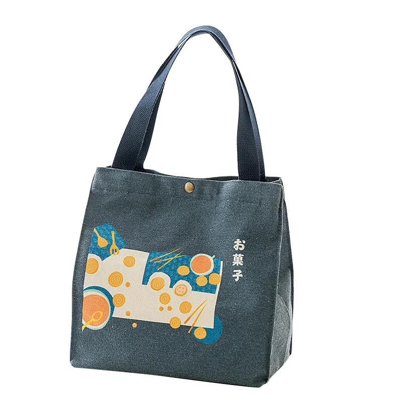 

New Japanese Lunch Bag Convenient Portable Canvas Bag Large Capacity Thickened Thermal Insulation Lunch Box Bag