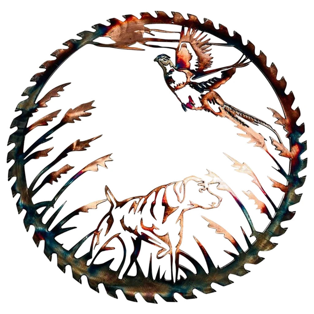 

25cm Metal Wall ing Art Sculpture Bird and Dog Ornaments Home Bedroom