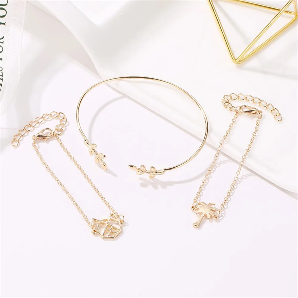 3 шт./компл. богемные браслеты с растительным орнаментом для женщин золотой