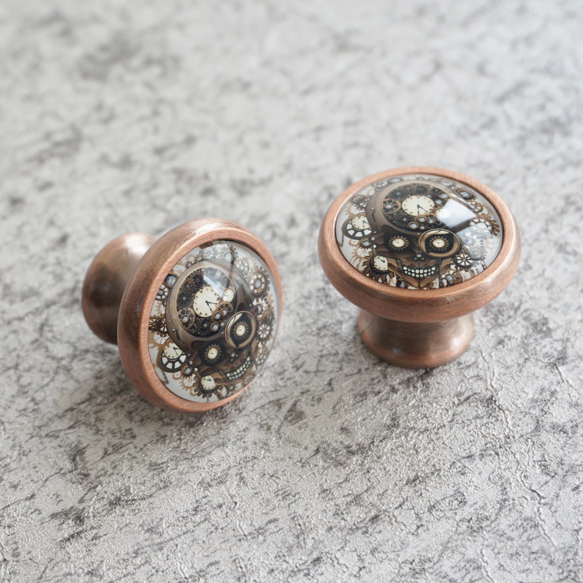 Gear Skull Drawer Knobs Pulls Handles / Kitchen Cabinet Handle Dresser furniture hardware Bronze Silver Copper |