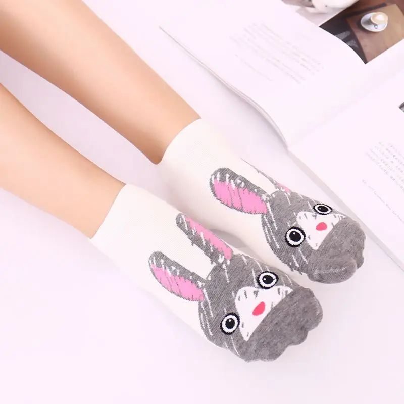 

5Pairs Kawaii Cartoon Princess Animal Cute Cat Ankle Socks Women Cotton Sox Summer Wholesale Funny Socks Short Casual printed