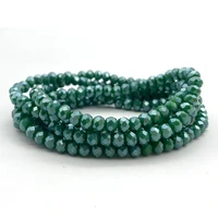 2 3 4 6 8mm faceted round dark green crystal glass beads loose spacer beads handmade for jewelry making diy bracelet necklace