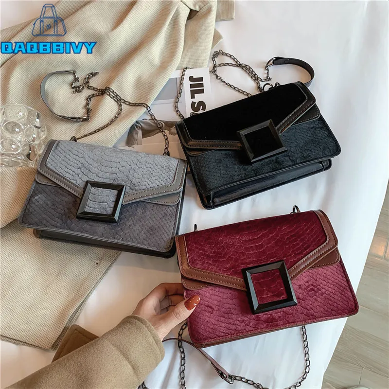 

New 2021 Fashion Brand Luxury Women Shoulder Bag Velvet Clutch Chain Bag Ladies Casual Travel Crossbody Bags Messenger Bag