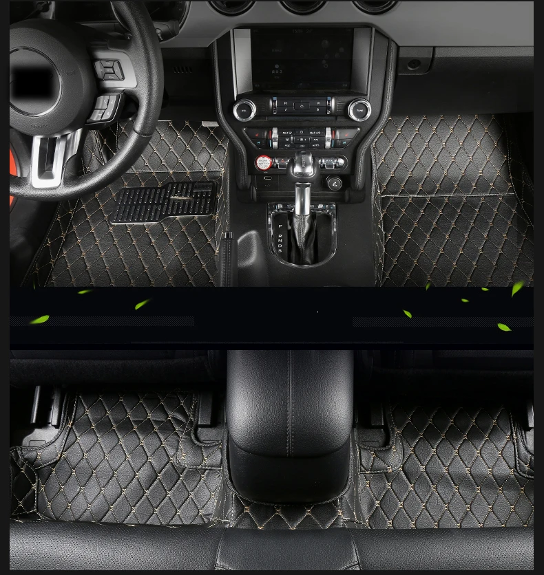 

fiber leather car floor mats for ford mustang 2015 2016 2017 2018 2019 2020 accessories carpet rug