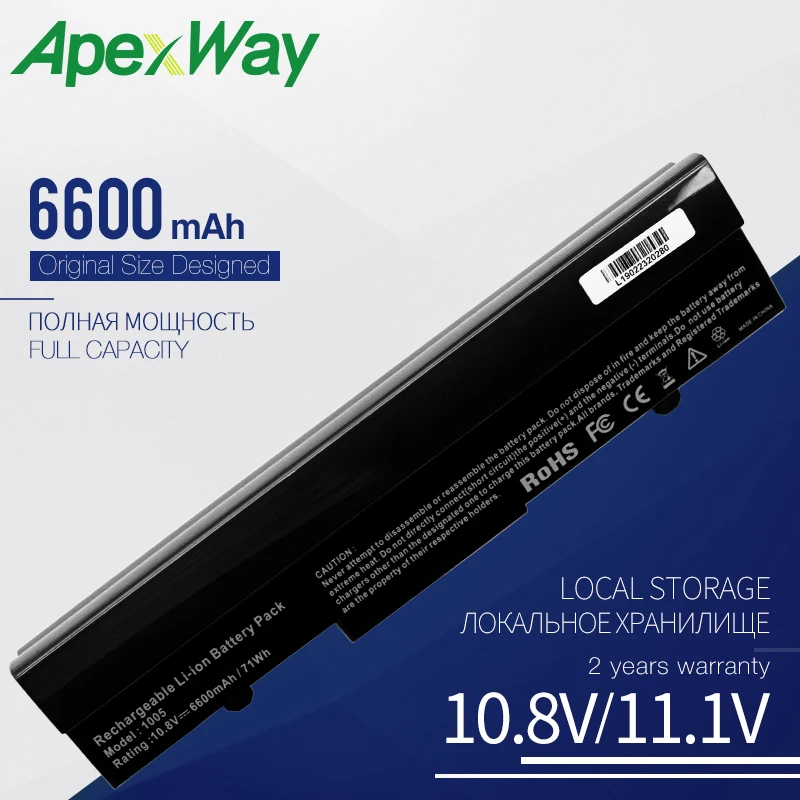 Apexway 9 cells Аккумулятор для ноутбука ASUS 1001PX Eee PC 1001 1005 1101 AL31-1005 AL32-1005 90-OA001B9000 99-OAAS168288