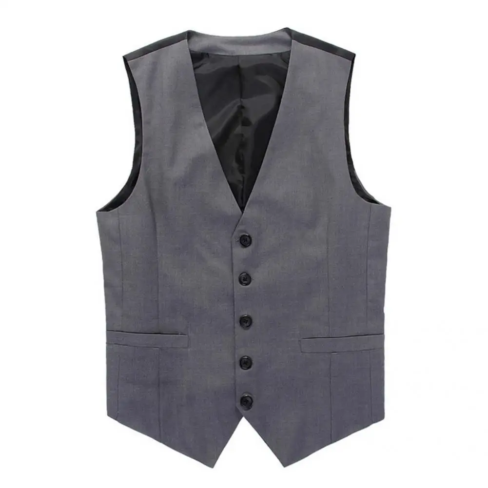 

Spring Waistcoat Anti-wrinkle Plus Size Buttons Great Stitching Spring Waistcoat Men Waistcoat for Dating