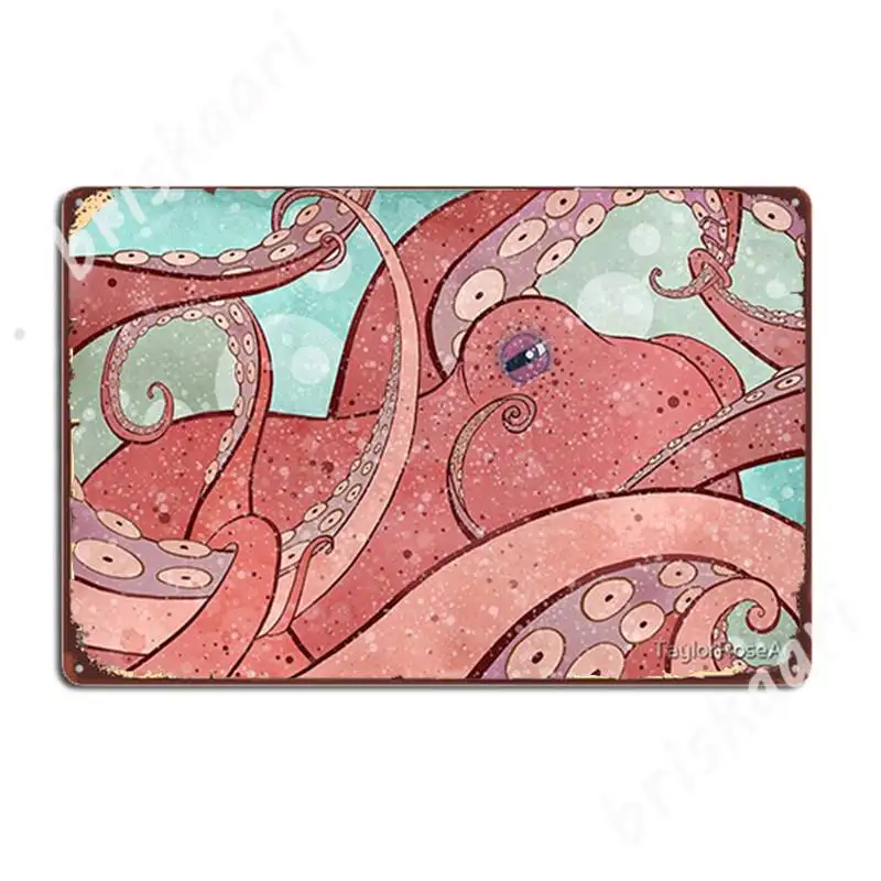 Спутанный океан Осьминог металлические знаки декор для стен в винтажном стиле Club