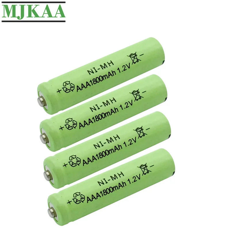 MJKAA 4 шт. AAA 1 2 V 1800mAh Ni-MH аккумуляторная батарея никель-металл гидрид 3A батареи для