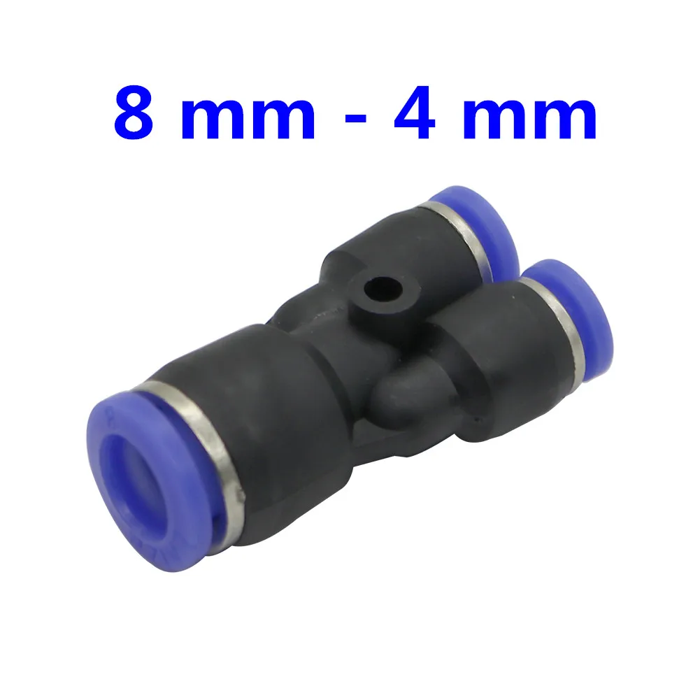 8mm-4mm Пневматическая трубка с 3 портами Y, 12 мм, 8 мм, 10 мм, 6 мм, 4 мм, 16 мм, пневматический соединитель, нажимной замок, быстрое соединение - Цвет: 8mm-4mm