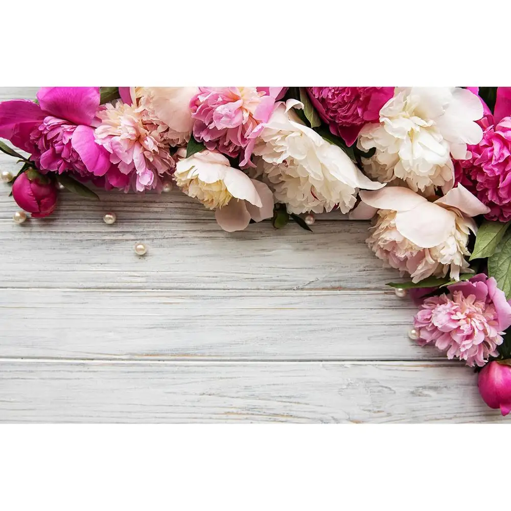 

Wooden Board Flowers Photographic Background Vinyl Backdrop for Valentine's Day Children Baby Shower Toy Photocall Photo Studio
