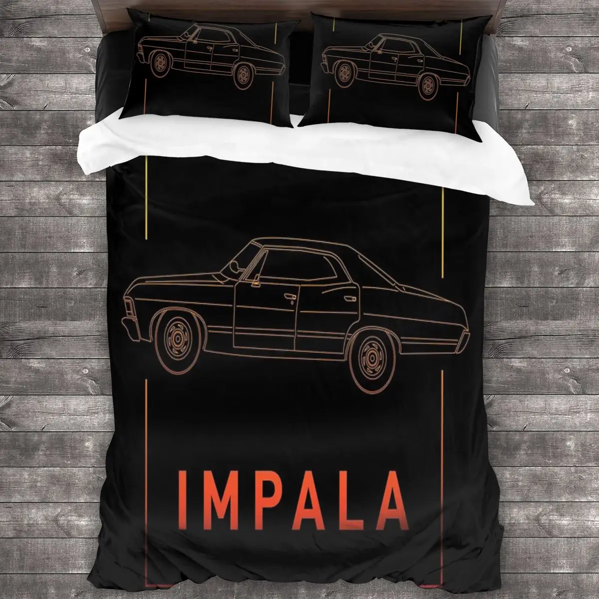 

Supernatural 1967 Chevy Impala Linens Bedspread Bedding Set Duvet Cover Beds Bedsheet Set Hairy Bed Comforters