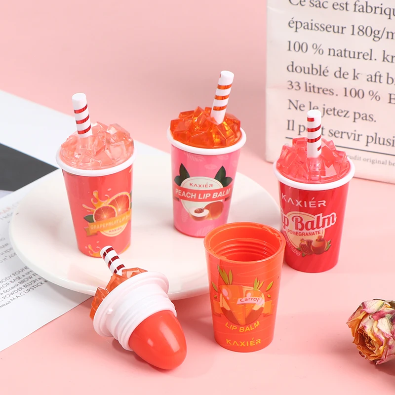 

4 Color Lip Balm Ice Cream Drink Bottle Lipstick Temperature Color Changed Moisturizing Korean Cosmetics Long Lasting Lip Balm