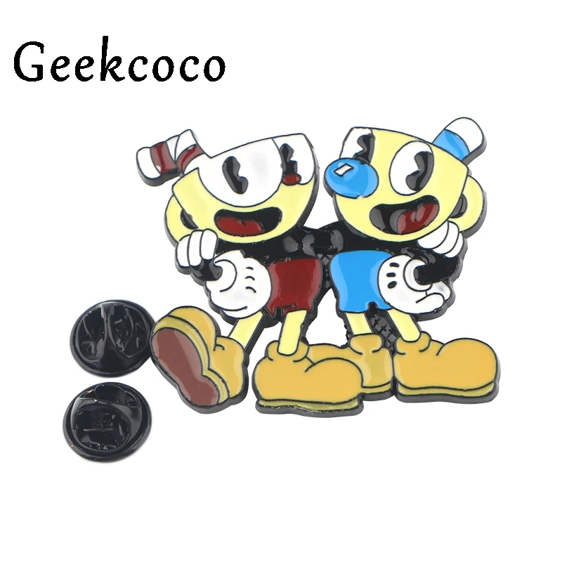 Cuphead игра цинковый сплав мультфильм булавки для мужчин женщин рубашка пальто