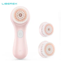 liberex electric facial cleansing brush ipx7 waterproof with 2 brush heads spin face deep cleansing brush skin care tools