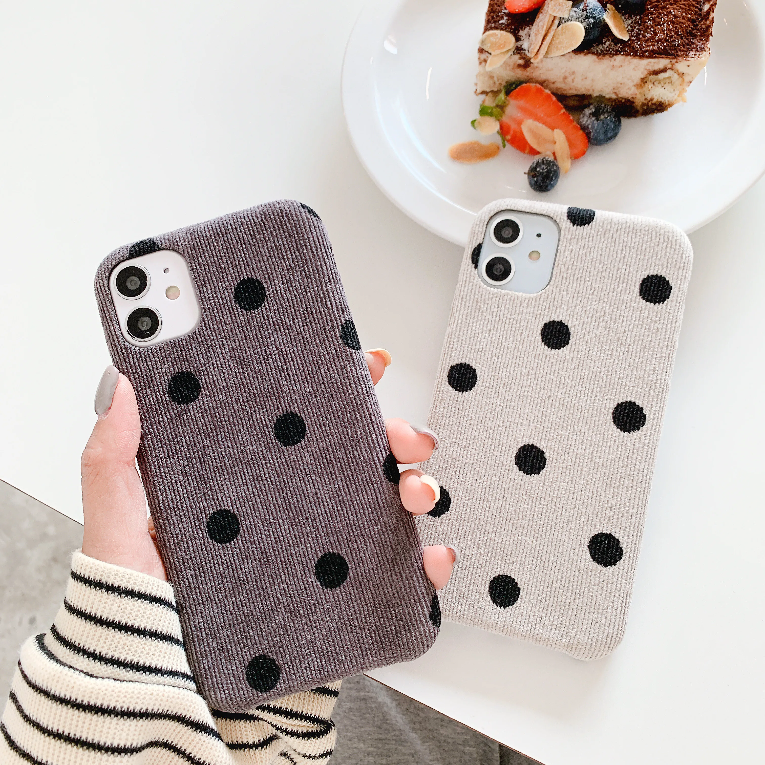

Corduroy simple wave point is suitable for iphone11ProMax mobile phone case 7/8plus x xsmax xr protective cover