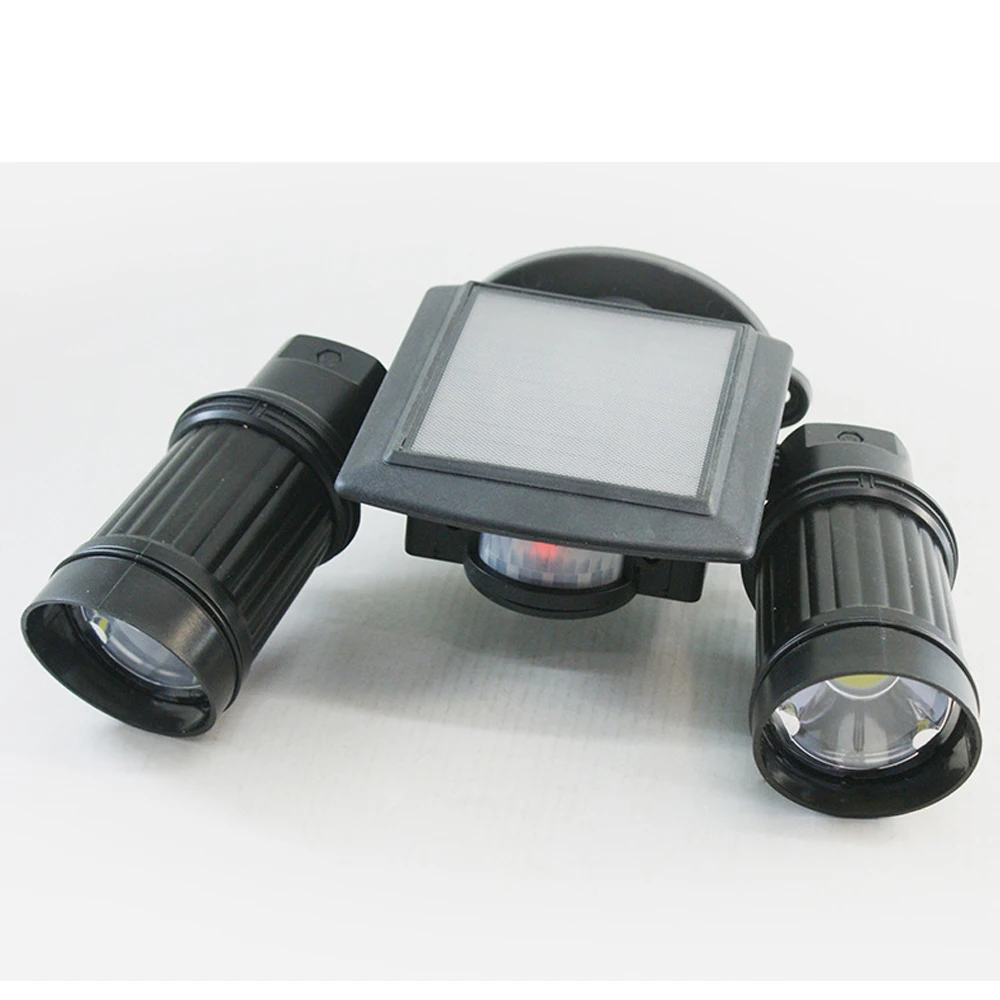 Яркий солнечный светильник COB светодиодный с двойной головкой регулируемый
