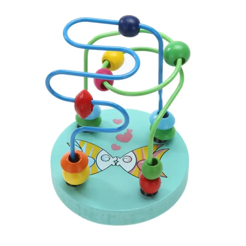 Kids Wooden Round Beads Puzzle Toy Baby Colorful Mini Around Maze Roller Coaster Play Game Toys Children Educational | Игрушки и хобби