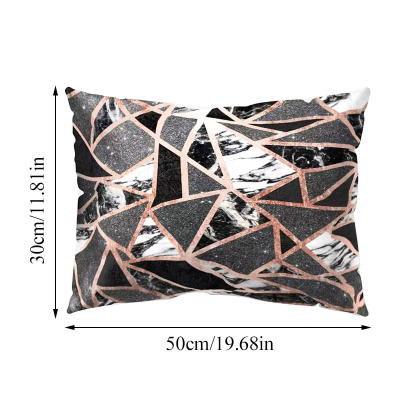 

Soft Velvet Geometric Cushion Cover 30x50cm Marble Pillow Cover Bedroom Sofa Decoration Pillow Cases