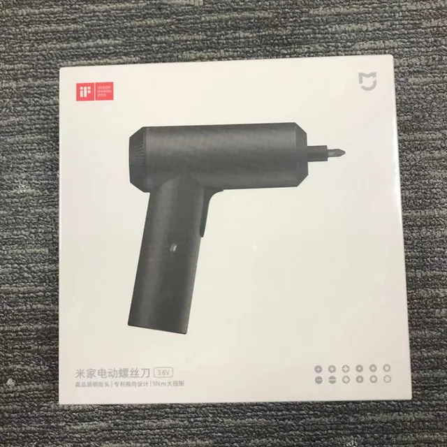 With Box Xiaomi Mijia беспроводная аккумуляторная шуруповёрт 3,6 V 2000mAh литий-ионная 5N. m электрическая отвертка с 12 шт S2 Биты для отвертки - Цвет: With Box