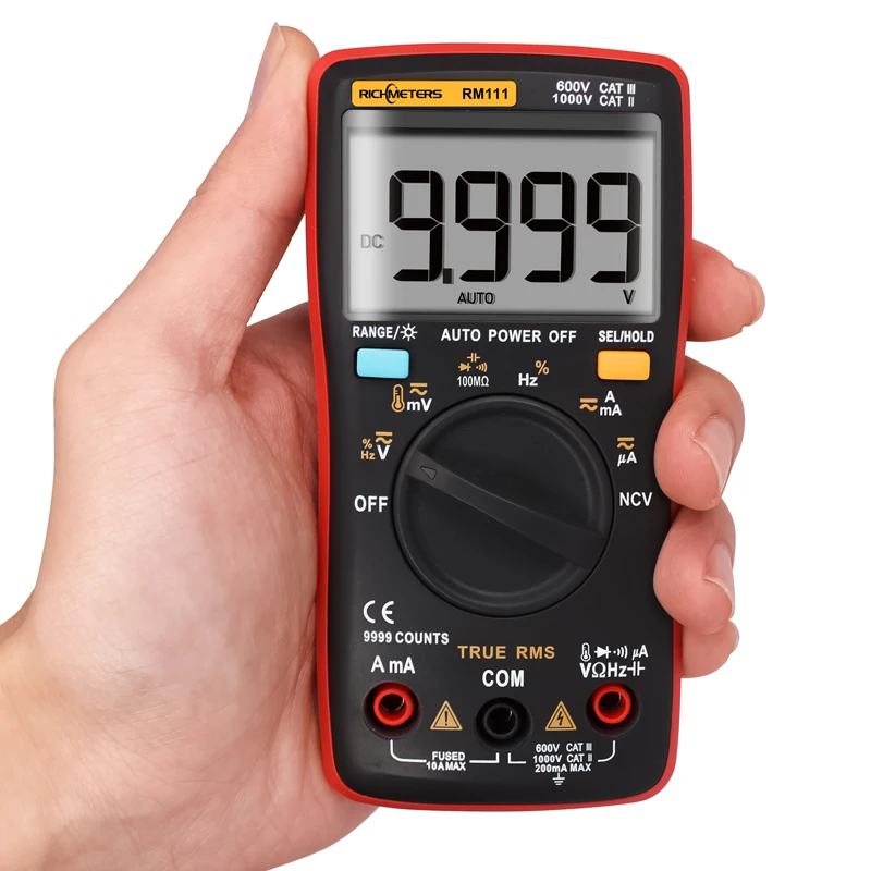 Цифровой мультиметр ACDC с автоматическим выбором диапазона 9999 отсчетов 100M Ом