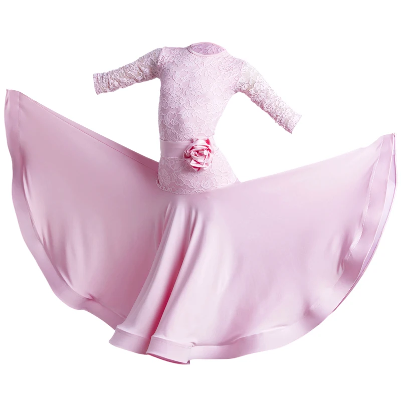 Женское розовое платье для бальных танцев вальса детские танцевальные костюмы