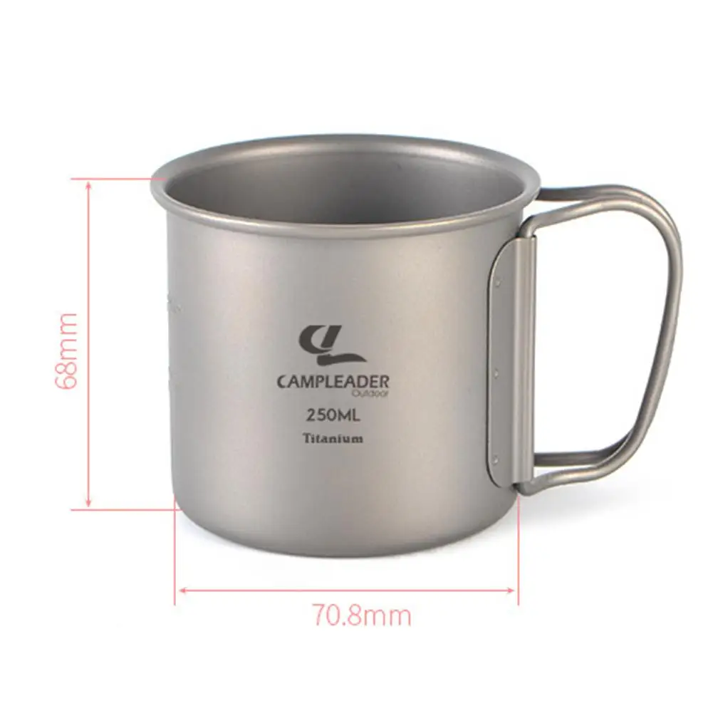 

250ml / 375ML Folding Cup Portable Pure Titanium Water Cups Bottle Can Be Burned Water For Travel Outdoor Picnic Camping Hiking