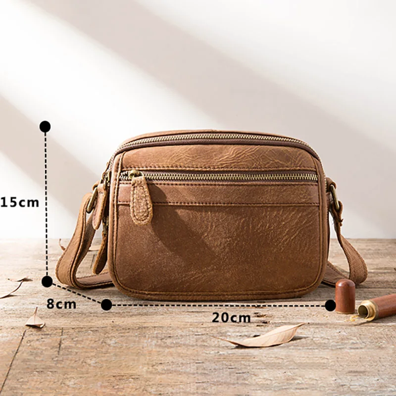 

AETOO Head leather one-shoulder bag, men's leather stiletto bag, men's retro casual bag